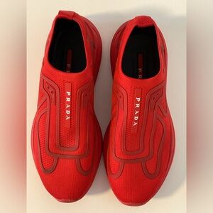 VTG Americas Cup Men’s Red Knit Boat Shoes sz 7, Women’s  8.5 (sz 40) Nice